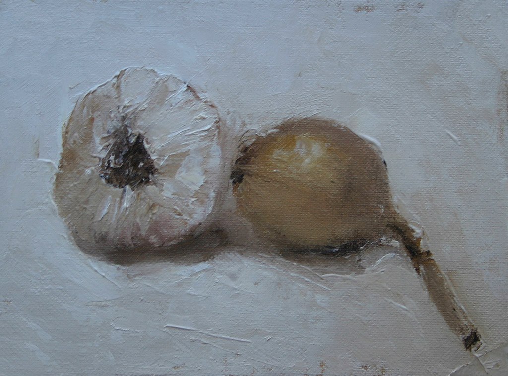 William Eric : Pungent : portrait of a garlic and shallot, 2006.
